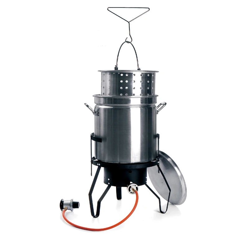 Ningbo Cooking Equipment used gas deep fryer propane  2 basket with temperature control