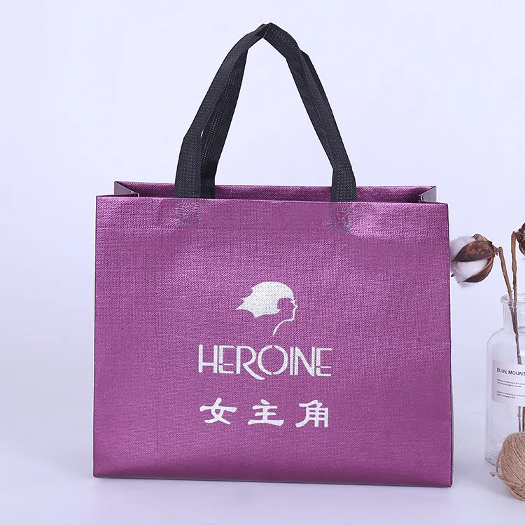 Manufacture machine made customize size non woven lamination ecological bag shopping ladies handbag enviroment bag