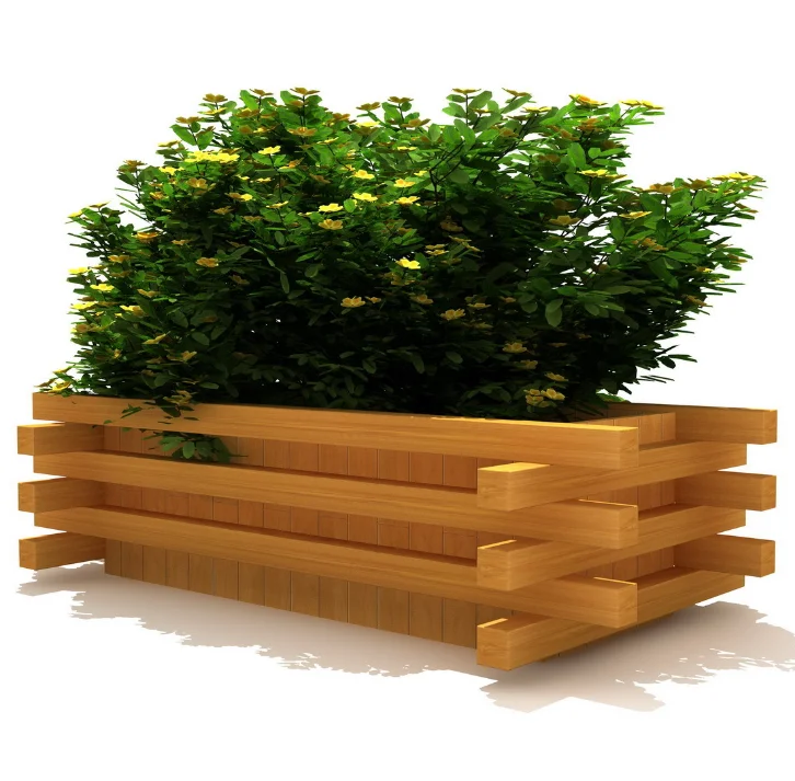 WPC wooden plastic planter flower pot for park