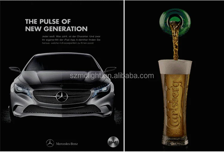 dynamic light box strip for moving signs