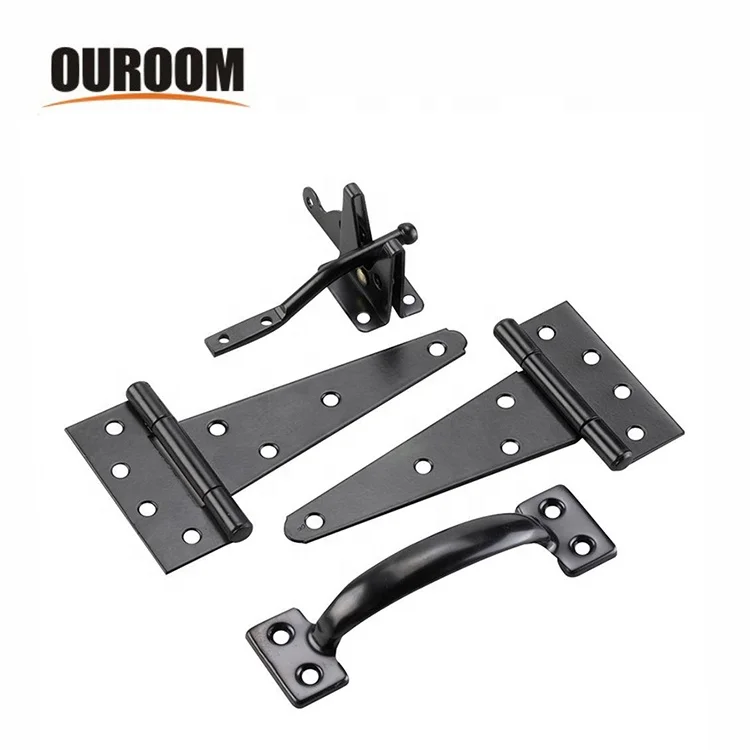 Распродажа, шарнирная защелка, черная дверь, тройник, забор, T-петли, комплект оборудования для деревянных заборов, сверхпрочные