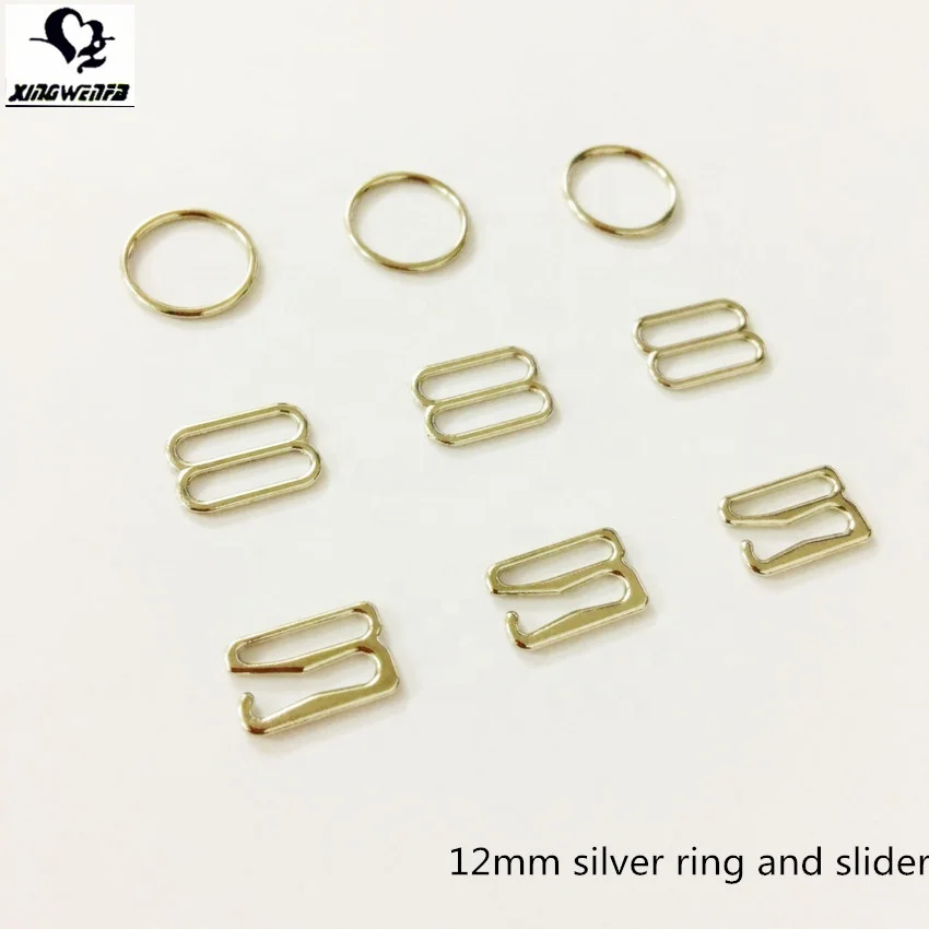 12 мм Хорошее качество серебро без никеля сплав цинка регулирующее кольцо для бюстгальтера слайдеры и крючки