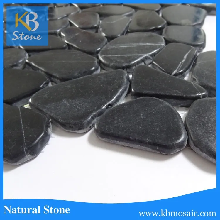 White Pebble stone mosaic round marble mosaic flooring tiles interior