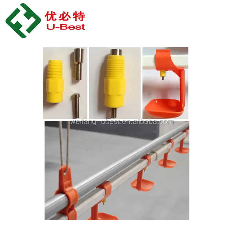 Automatic Poultry Nipple Drinkers With Drip Cup for Watering Chicken Broiler and Breeder and Egg Layer