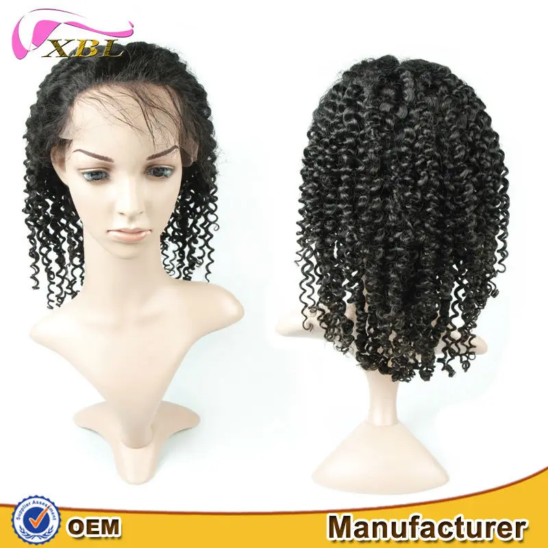 100% raw virgin human hair fashionable style high quality factory wholesale price Deep wave and Curly full lace wig