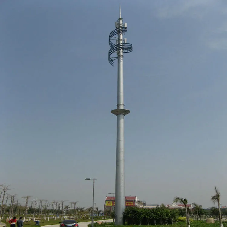 Landscape steel monopole antenna tower for telecommunication