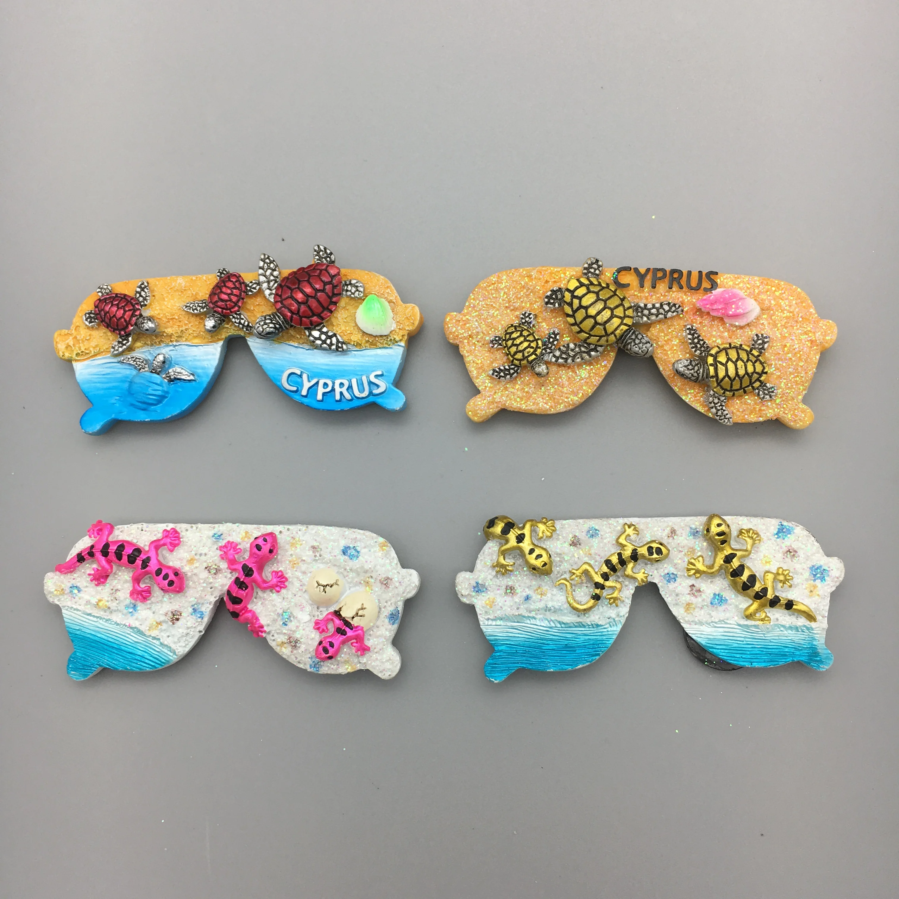Factory Direct Glasses design 3D Resin Tourist Souvenir beach fridge magnets