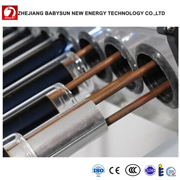 High quality vacuum tubes with heat pipes, copper heat pipe evacuated tubes