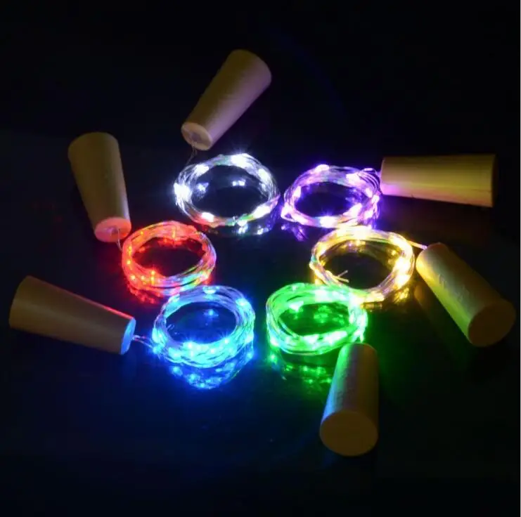 Led decoration hot selling cheap plastic light up bottle cork copper light wine bottle stopper light