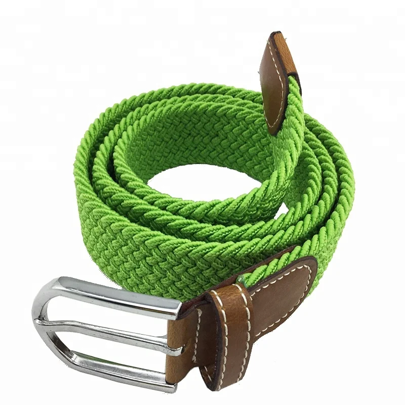 Women Men Canvas Braided Elastic Stretch Fabric Belt