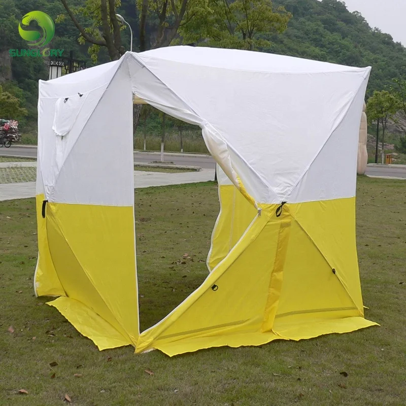 waterproof pop up work tent oxford outdoor working tent automatic pop up tent yellow+white color china manufacturer