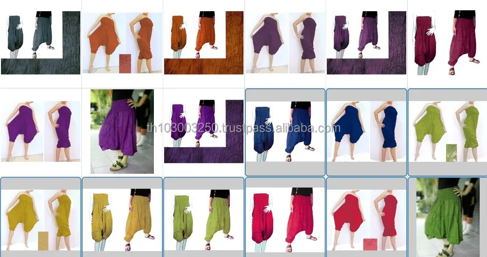 Fisherman Baggy Belly Dance HIPPIE BOHO solid color MAXI HAREM PANTS 2 IN 1 JUMPSUITS PLUS