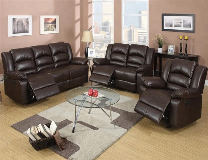 Низкая цена Прочный Диван из синтетической кожи в американском стиле