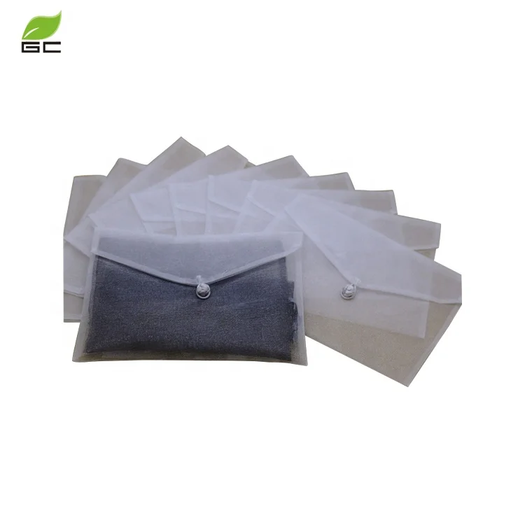 Custom Printed Logo Colorful Luxury Organza Envelope Cloth Packaging Bag With Button Closure