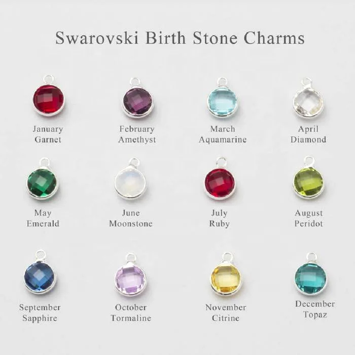 18 inches Personalized Pendant Necklace in Stainless Steel 12 Colors Birthstone Charm and Bar Pendant with Name or Saying