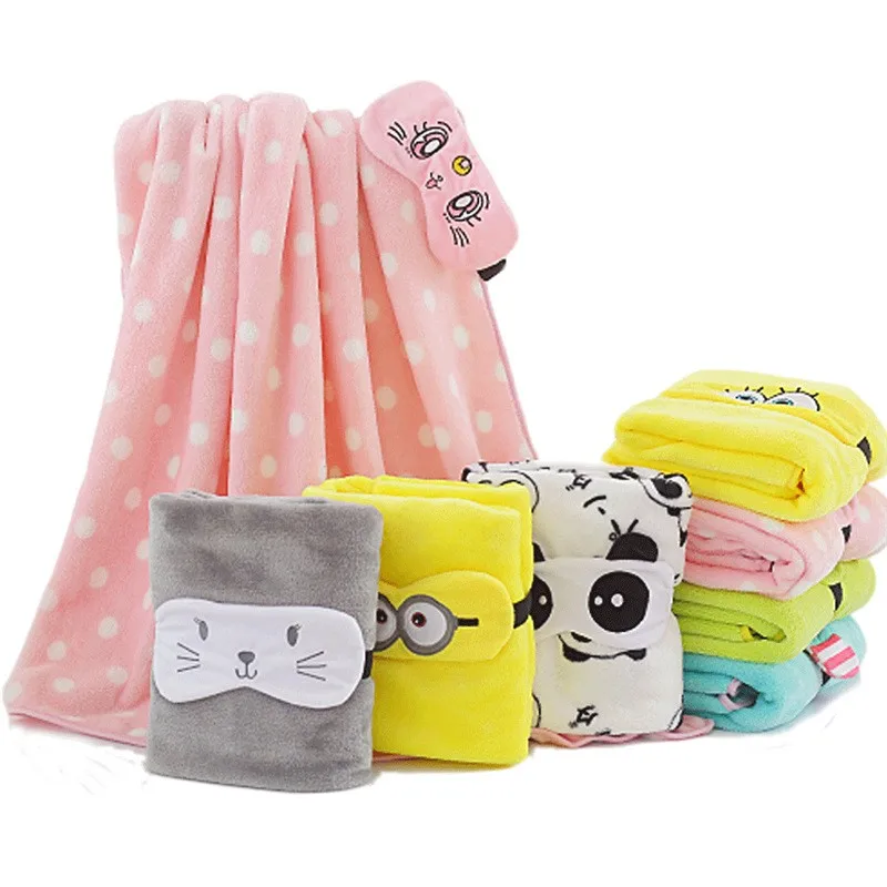 
Lightweight Plush Super Soft Lovely Cartoon Baby Kids Sleeping Animal Kids Eye Mask Travel Pillow Blanket  (62011788083)
