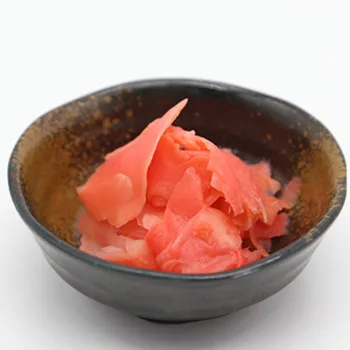 
white and pink sweet pickled fresh ginger Japanese sushi 