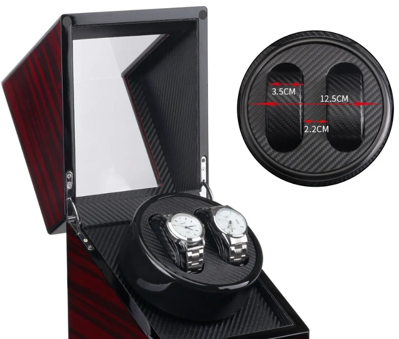 Wholesale 2 Colors Ebony Paint Single Winder 2 Slot Rotating Motor Watch Box