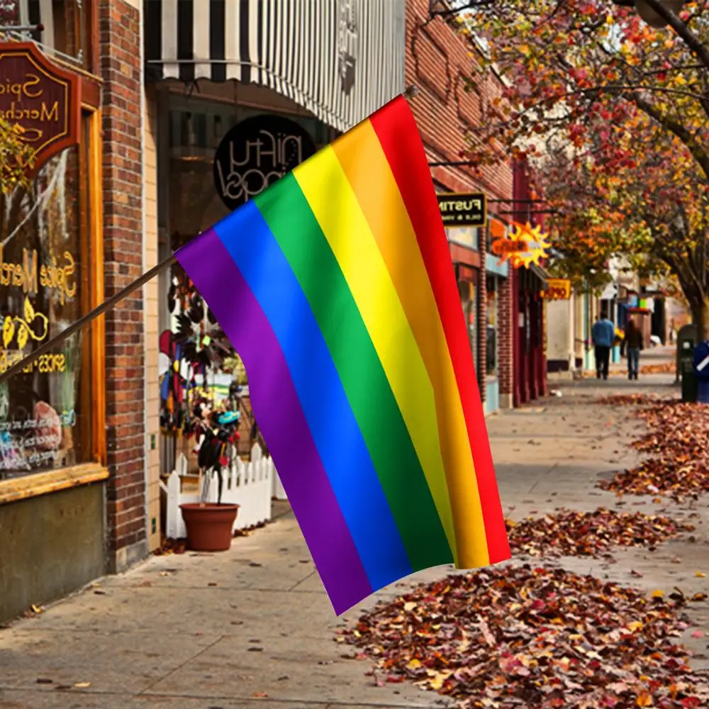 FREE SHIPPING Wholesales Polyester 3x5ft Gay Pride LGBT Rainbow Flag