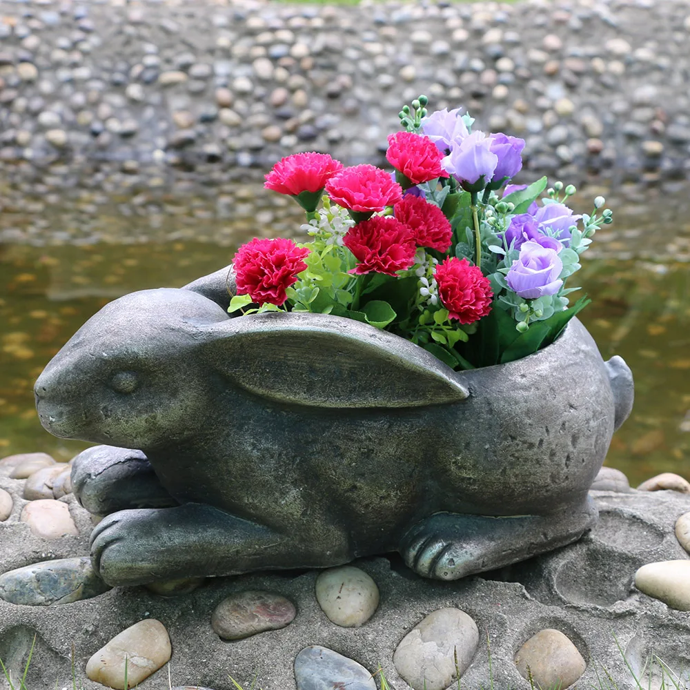 flower pot decoration rabbit animal flower pot garden decoration