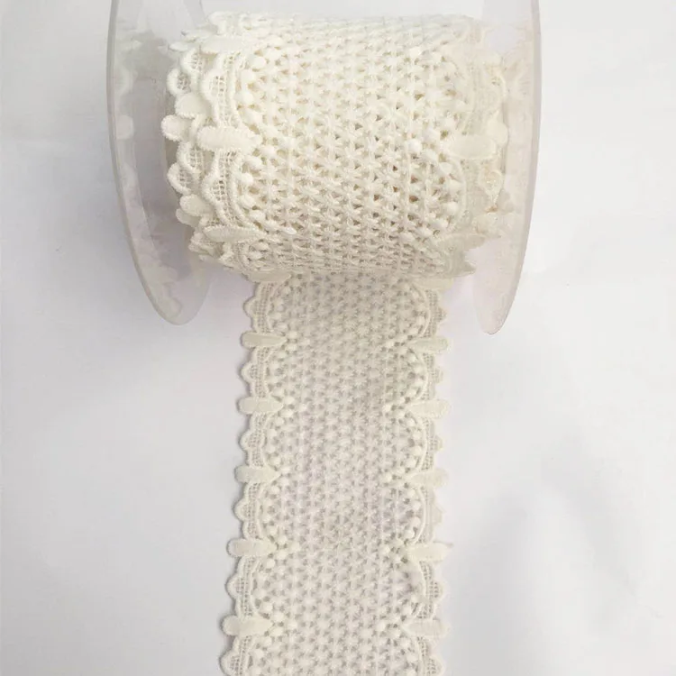 Vintage Style Lace Trim Crochet Ivory White ribbon