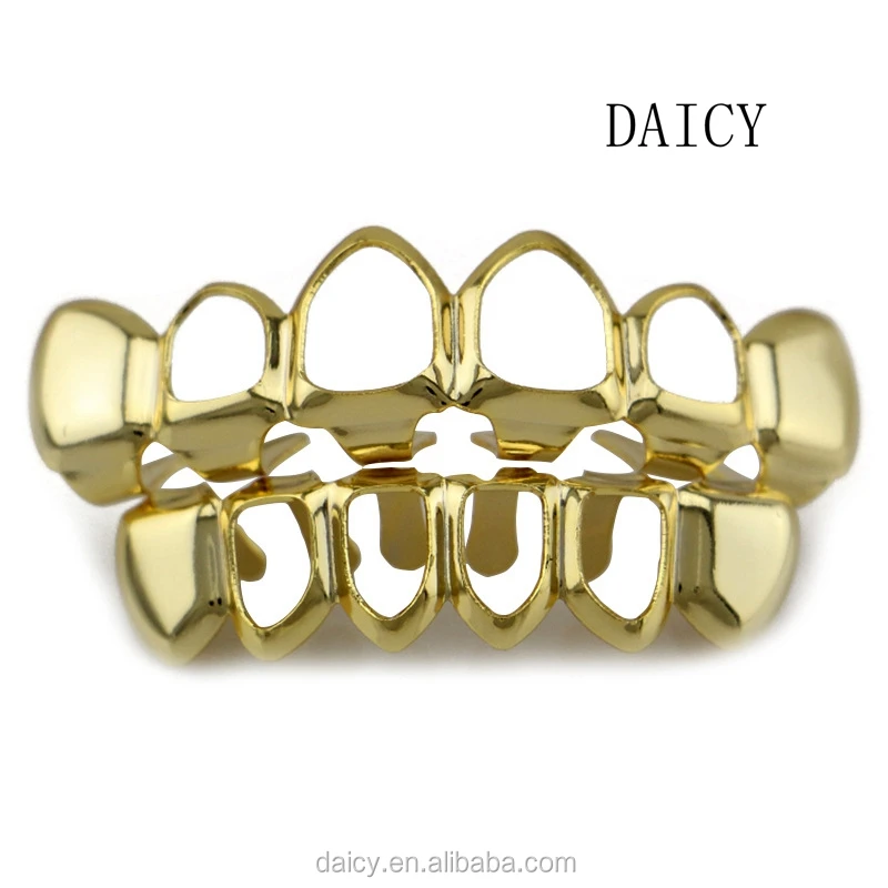 DAICY jewelry factory hot hip hop gold mens bling bling latest hollow teeth grillz