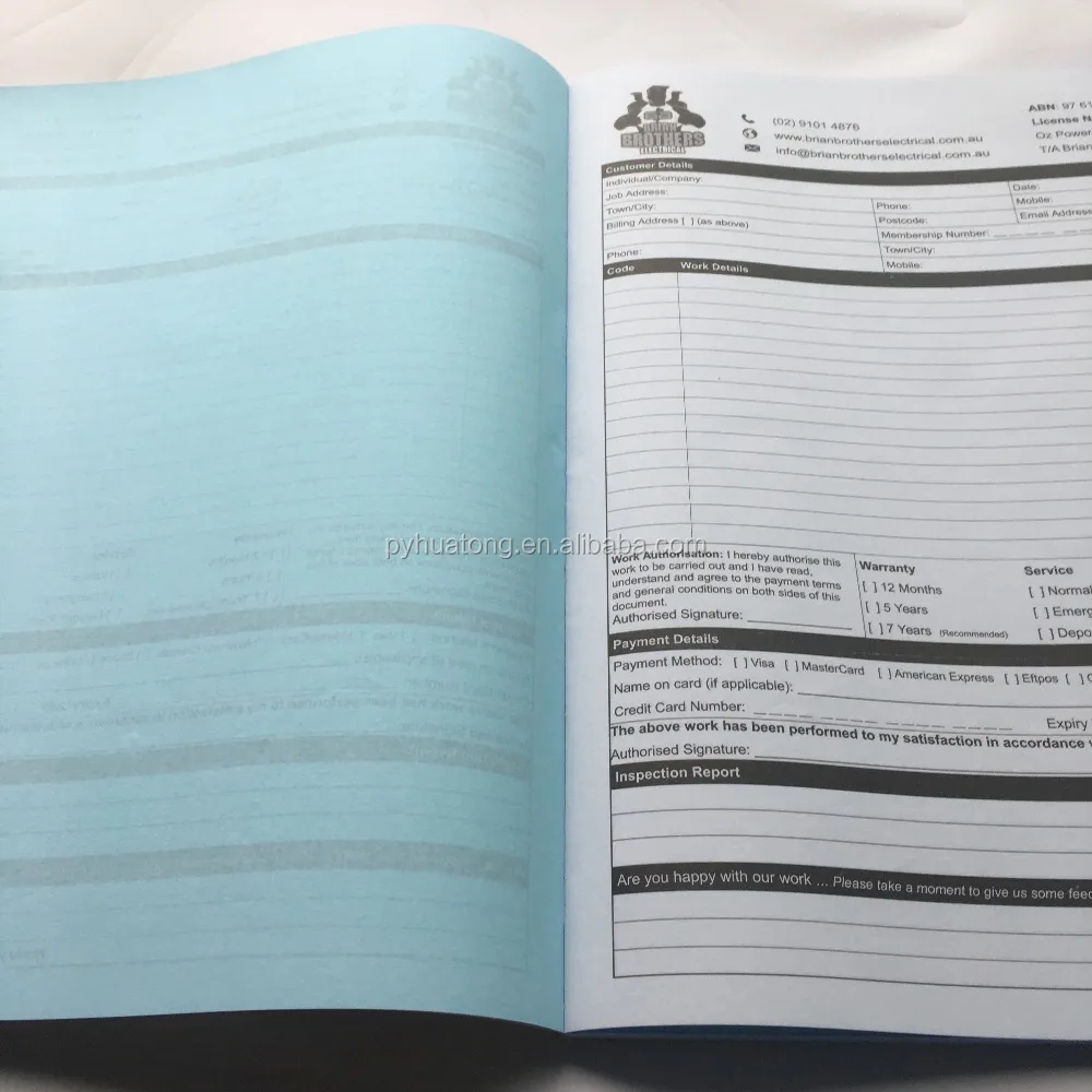 Записная книжка и квитанция NCR