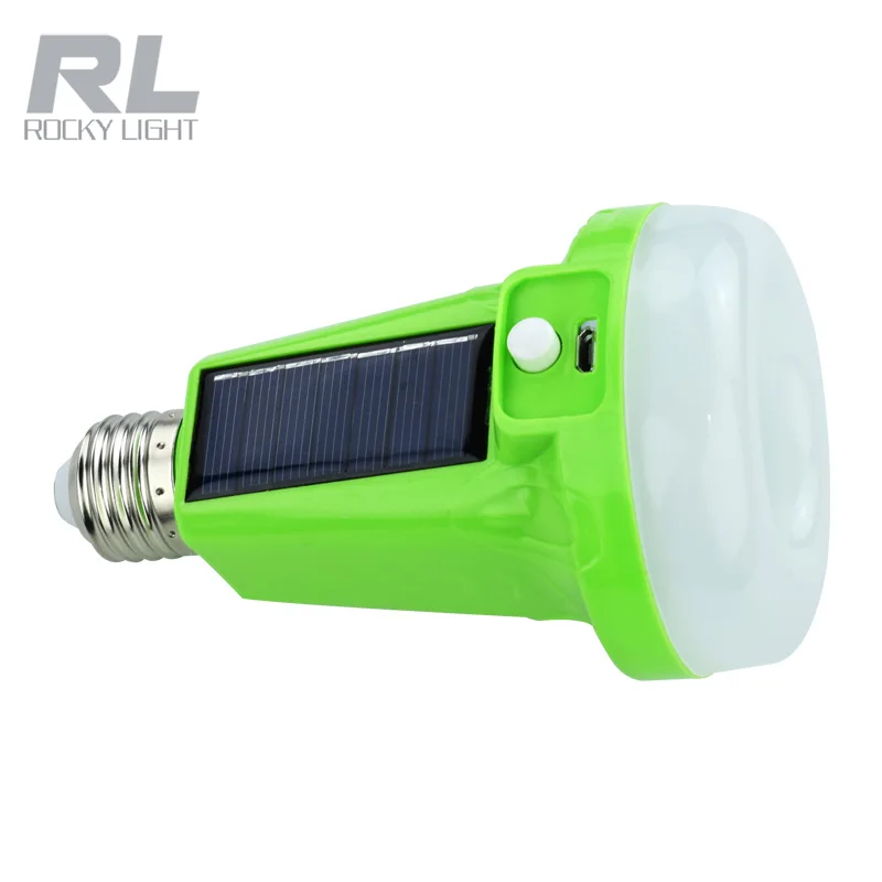 Rechargeable 18650 battery emergency Solar led torch light bulb