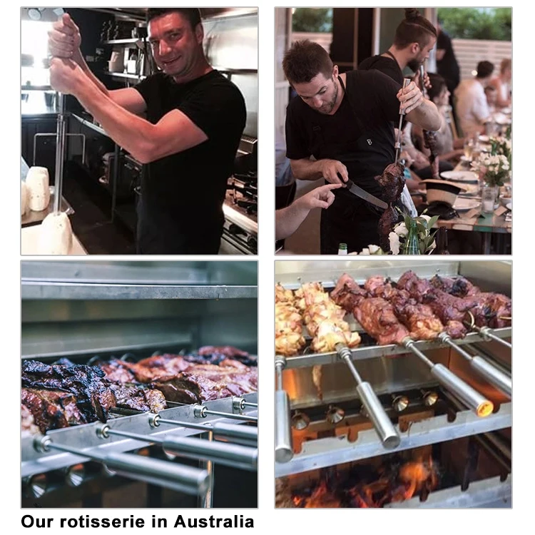 Stainless steal chicken roasting bbq machine charcoal rotisserie commercial