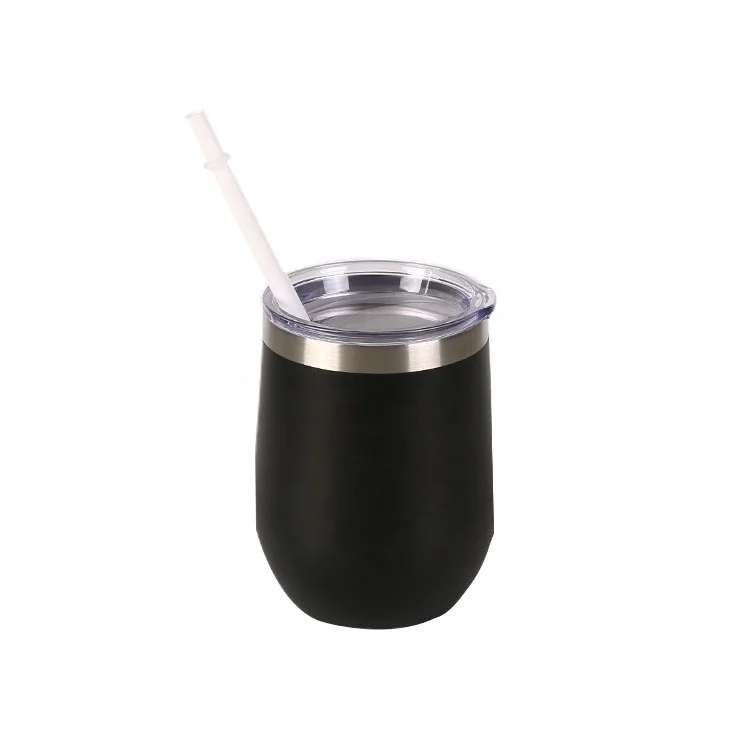 
Hot Sell Good Quality Vacuum Insulated 12oz Travel Double Wall Stainless Steel Cup /coffee Wine Tumbler With Lid And Straw 