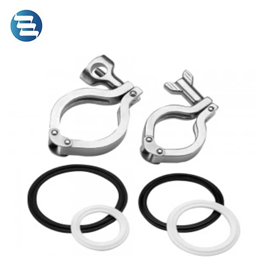 3A DIN Sanitary SS304 Stainless Steel Heavy Duty Double Pin Pipe Ferrule Clamp