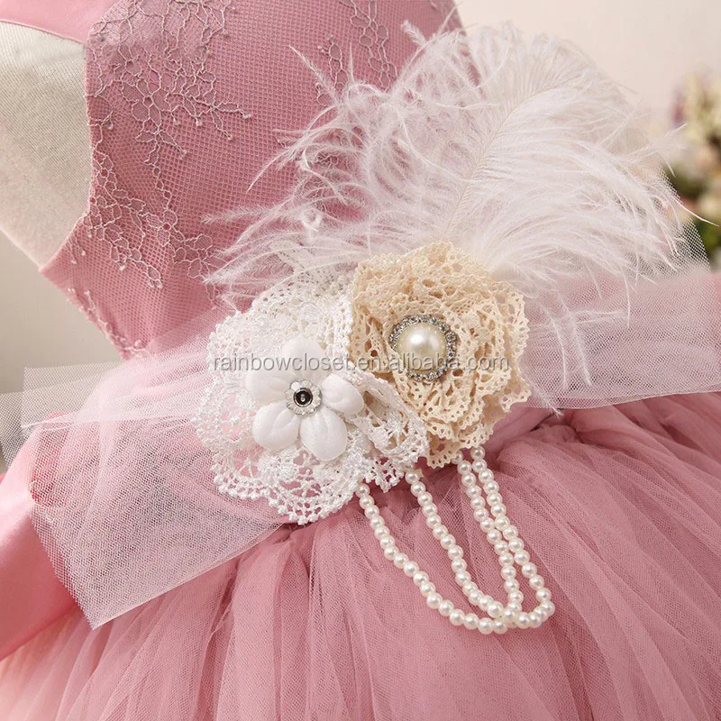 Кружевное платье для девочек без рукавов с цветами, розовое кружевное платье в пол из тюля, оптовая продажа