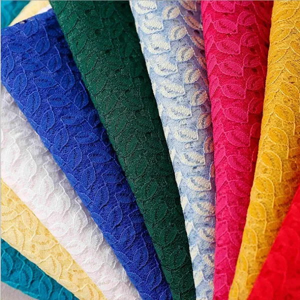 
Новое поступление, французская дешевая кружевная ткань с листьями из шнурка и нейлоновой хлопковой смеси 