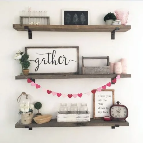 Wall Shelf Rustic Reclaimed Wood Floating Home Decor Decorative Storage Display