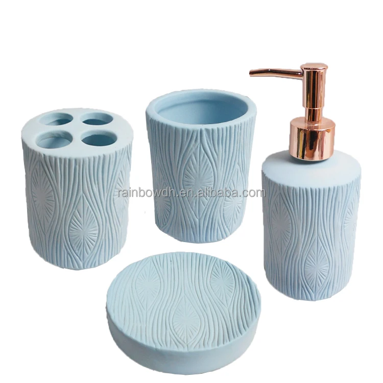 Modern 4-Piece Ceramic Bathroom Accessory Set