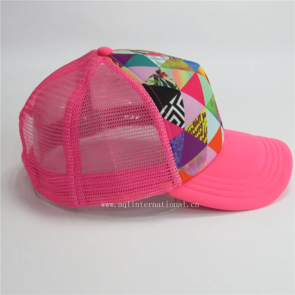 Fashion custom full print trucker hat sublimation trucker cap foam hat women summer hat