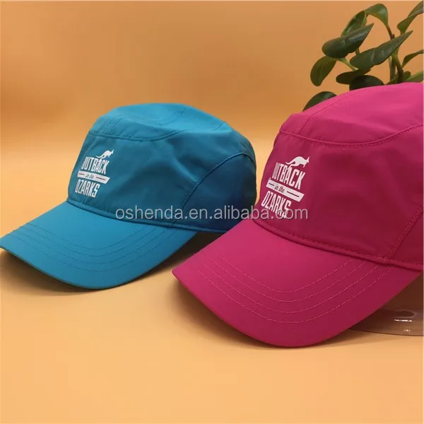 Wholesale melon type 5 panel nylon fabric dryfit golf caps