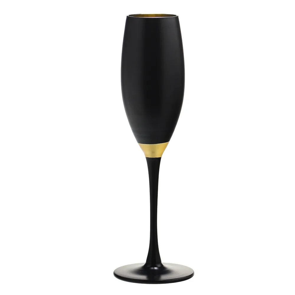 SXGC Polished Black glass tumbler With Gold Rim