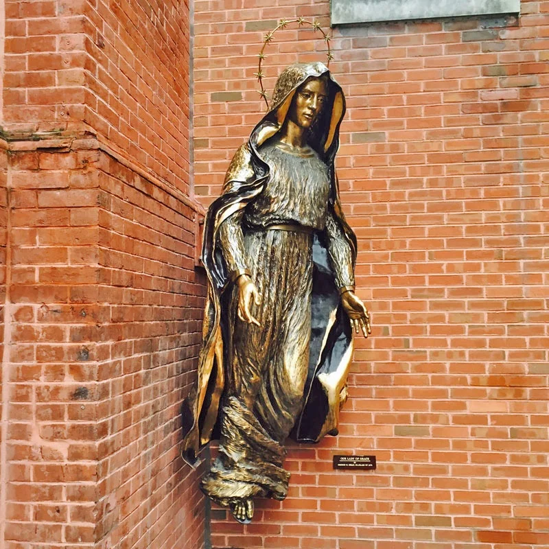 Church art virgin mary and baby jesus figure outdoor decoration custom bronze catholic religious statues Onlyart