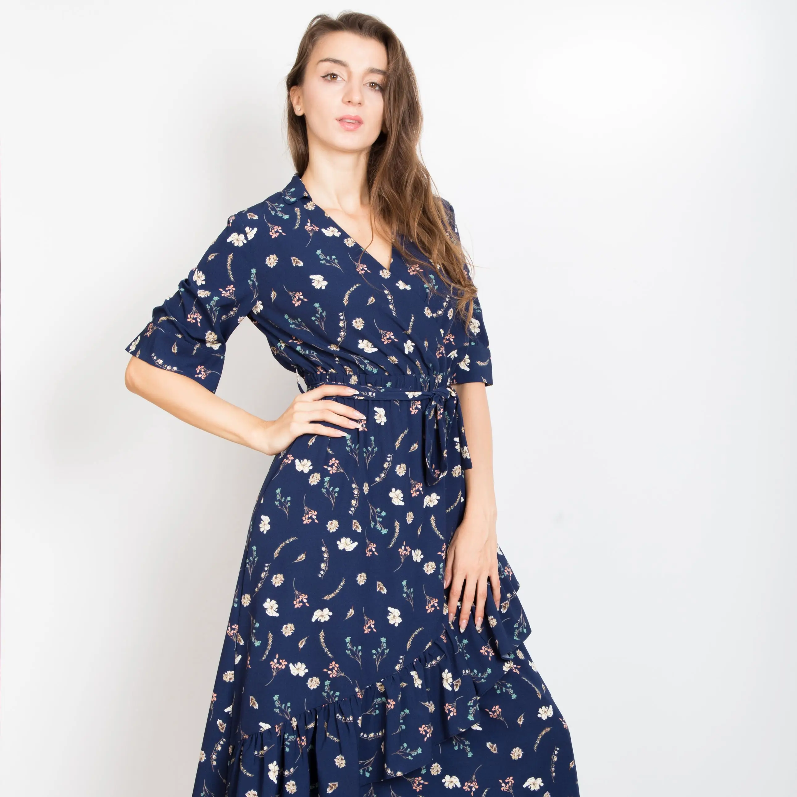 Новый Стиль Длинные Макси богемный цветочный высокое качество женское платье