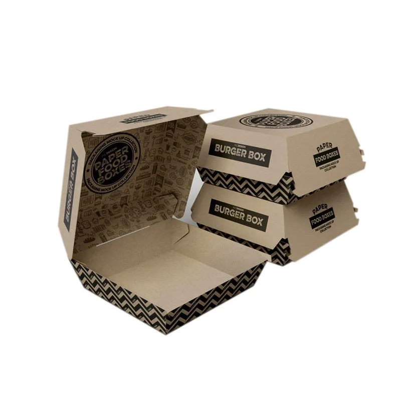 Китайский производитель, коробка для гамбургеров из крафт-бумаги, коробка для бургеров