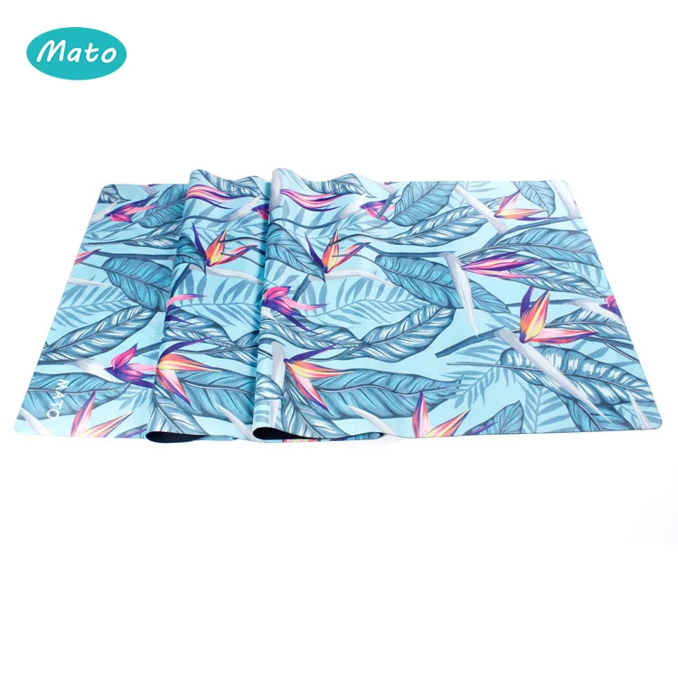 Wholesale folding non slip organic 100% natural rubber full color custom printed yoga mat
