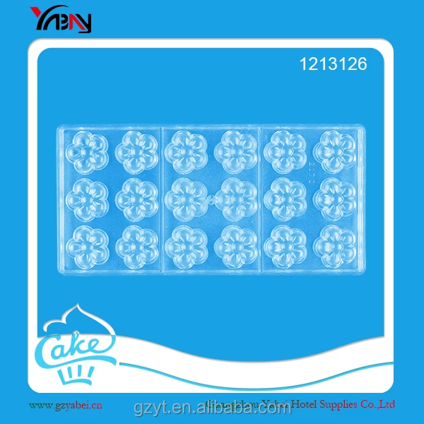 hot Acrylic transparent strong flower shaped chocolate mould pet chocolate cup mould