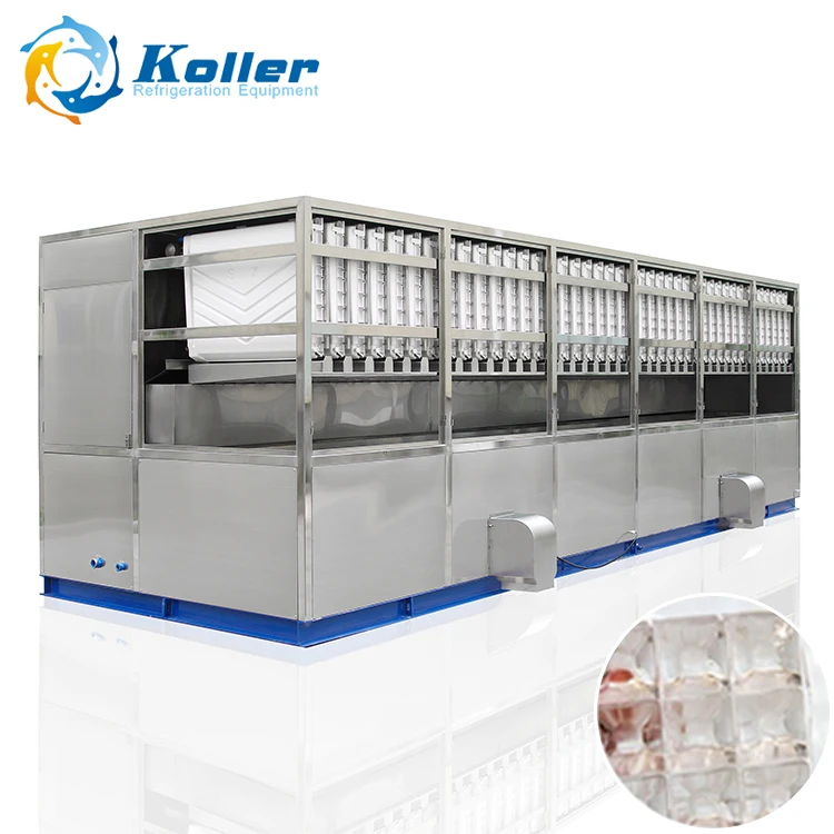 Коммерческая машина для производства съедобного льда Koller 20 тонн, машина для производства кубического льда большой емкости, завод в гуанчжоу