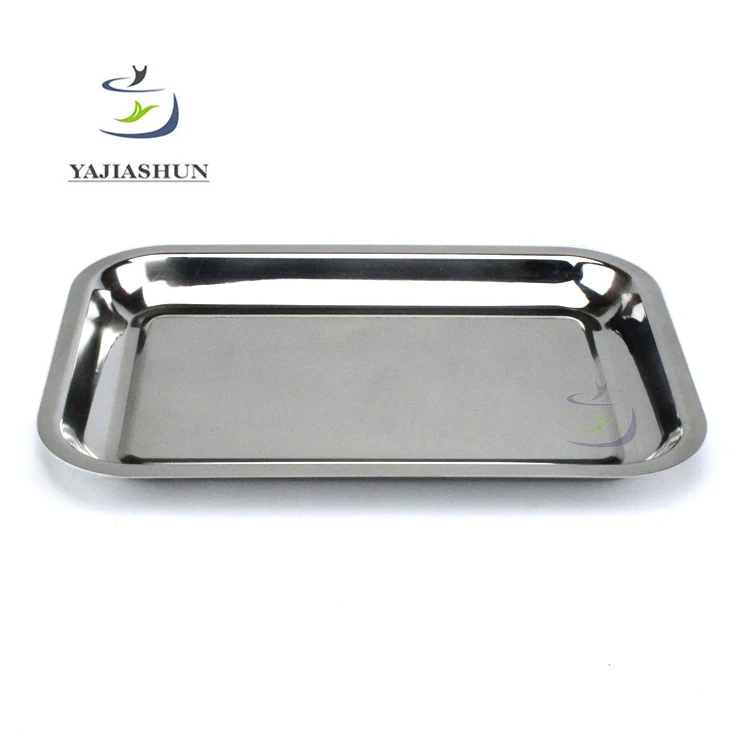 Cheaper Good Quality Stainless Steel Dessert Plate Food Container / Outdoor Picnic Tray Dish Plate