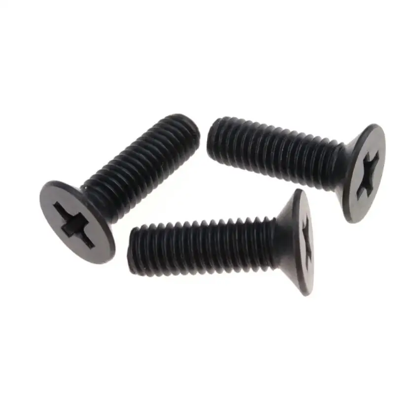 Black Flat Head Screws Cross Machine M4 DIN 965 Fastener