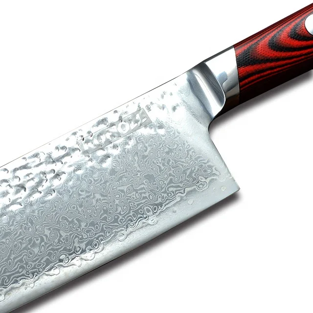 
Konoll Hot Sales G10 Handle Damascus Steel Japan 7 inch Kitchen Nakiri Chef Knives 