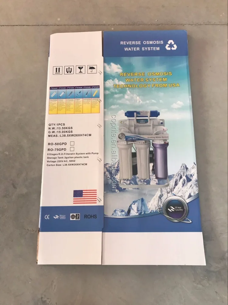 high quality water purifier RO System for home use reverse osmosis systrm with pp filter carbon block filter GAC filter