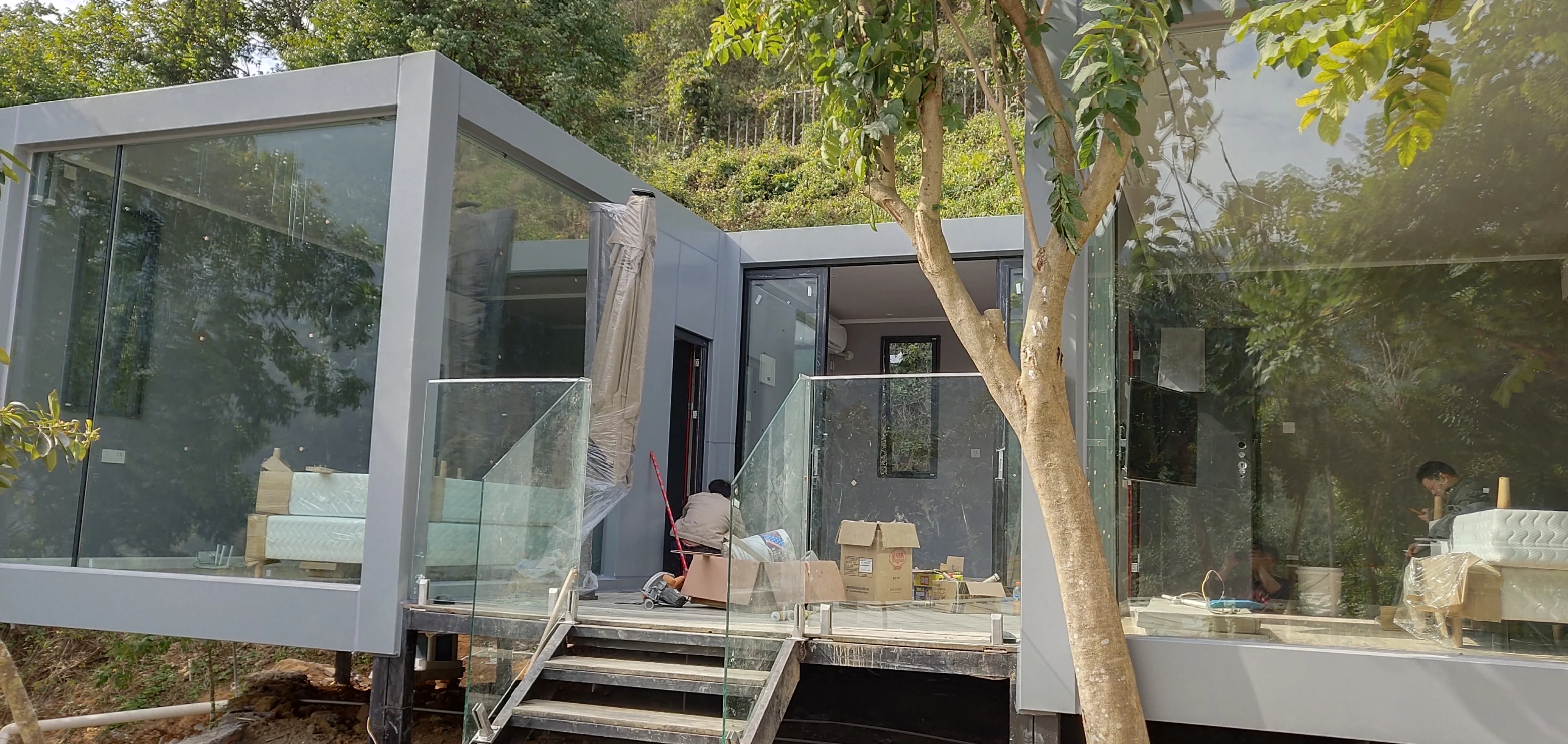 20ft shipping container house with insulation wall&roof including windows and door,pipeline circuit as home or office or shop