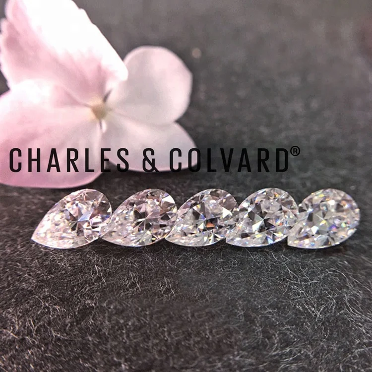 
Original Charles Colvard Colorless Moissanite VVS DEF Color Pear Cut Forever One Moissanite Lab Diamond Loose Gemstone 